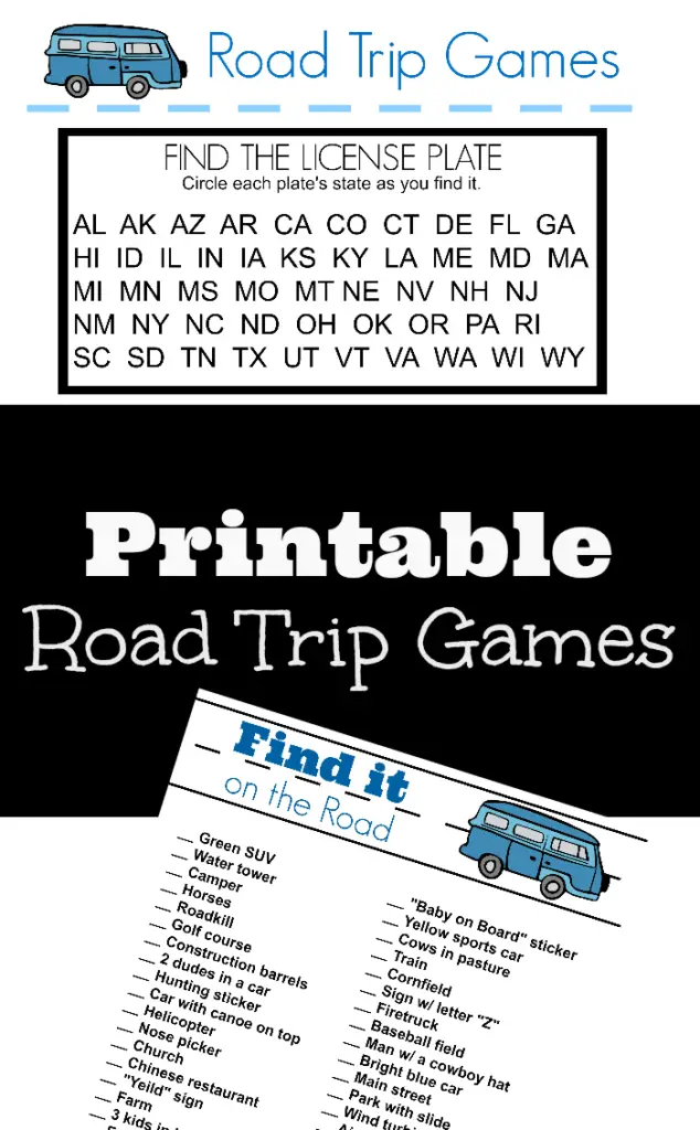 Printable Road Trip Games