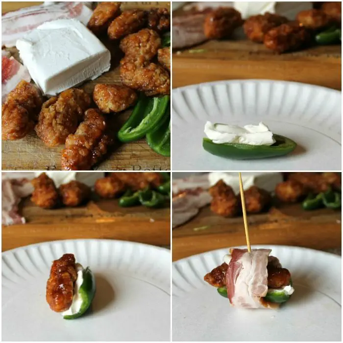Bacon Wrapped BBQ Chicken Jalapeno Poppers