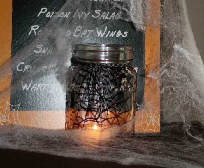 Mason Jar Spider Web