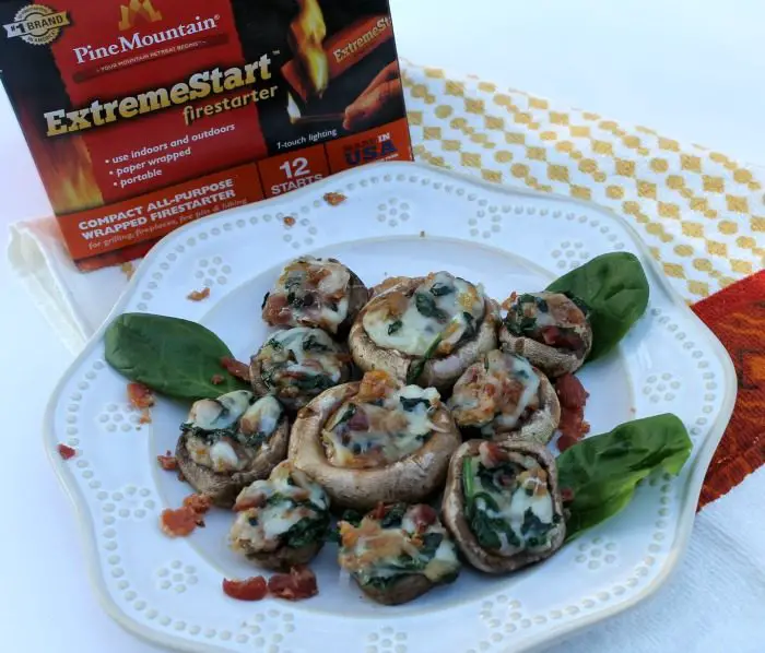 Bacon Spinach and Mozzarella Stuffed Mushrooms Recipe
