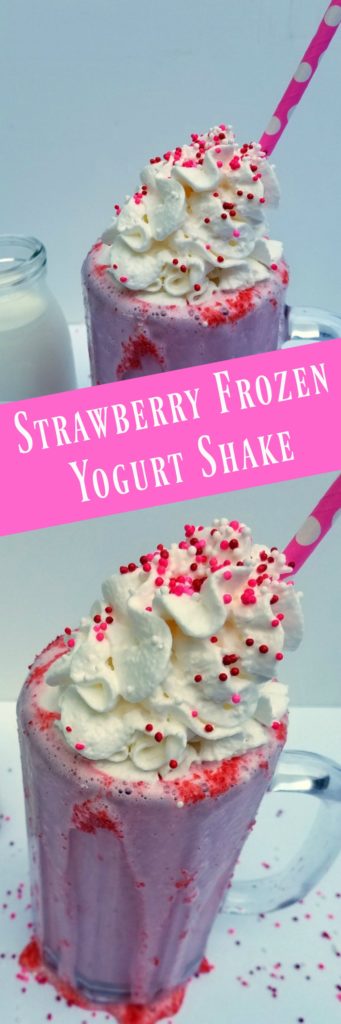 strawberry frozen yogurt milkshake