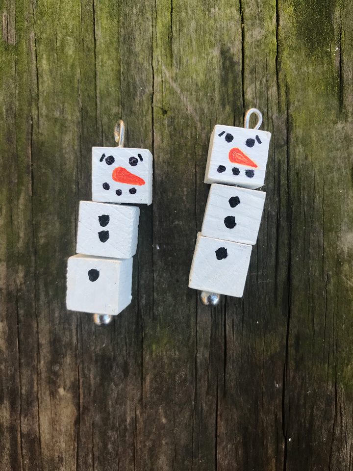 DIY Melted Snowmen Earrings