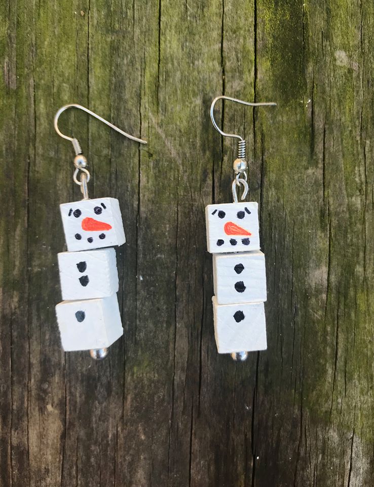 DIY Melted Snowmen Earrings