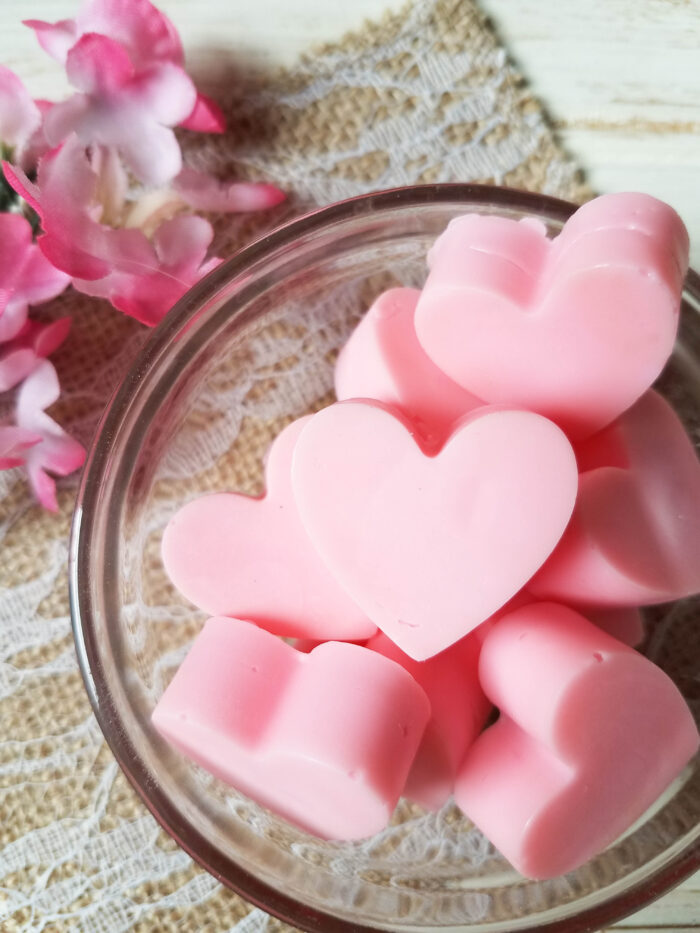 Homemade Strawberry Scented Mini Heart Soaps