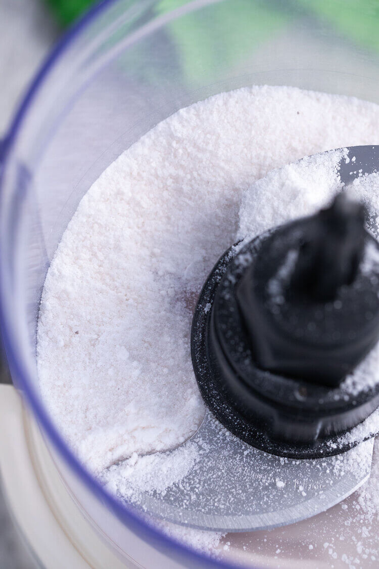 Dried mixture in a food processor for Salt and Vinegar Chicken Wings recipe.