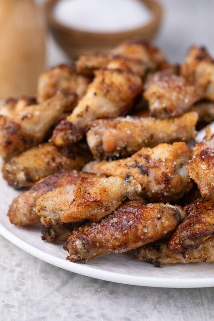 Salt and Vinegar Chicken Wings on a plate.