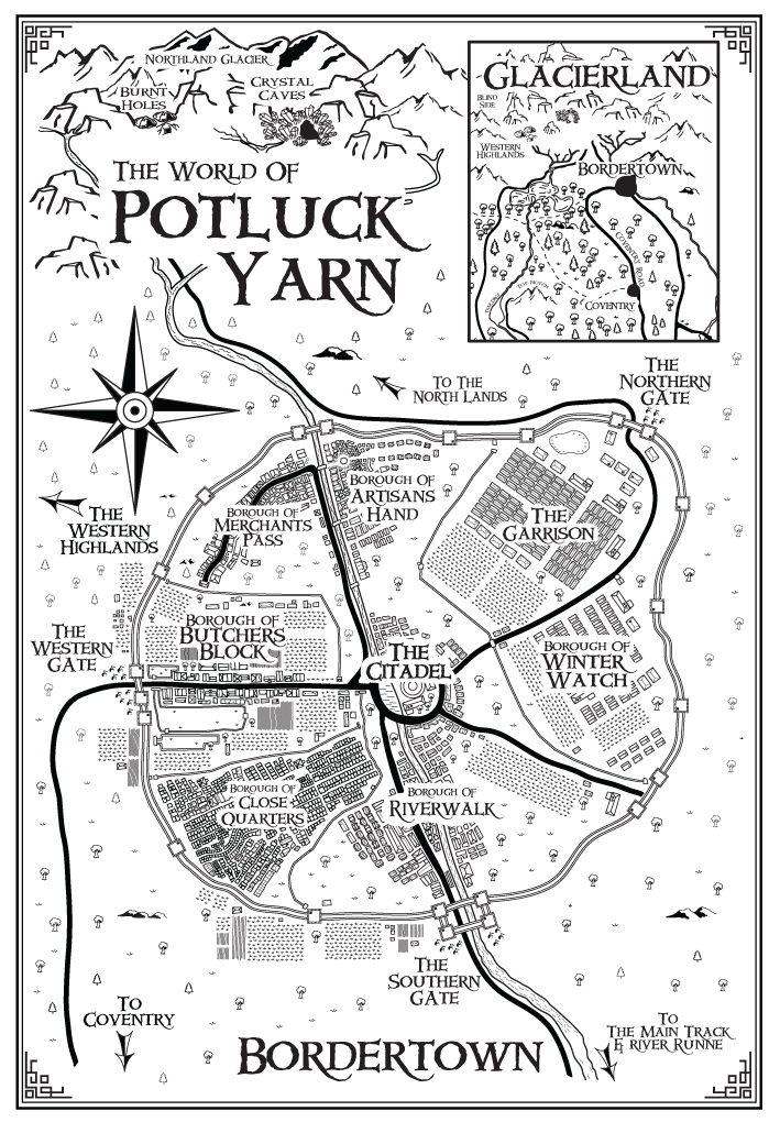 Map of the Potluck Yarn World