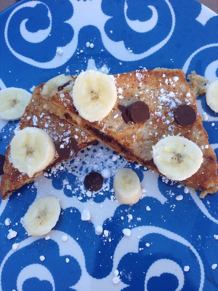 Chocolate Peanut Butter Banana Stuffed French Toast