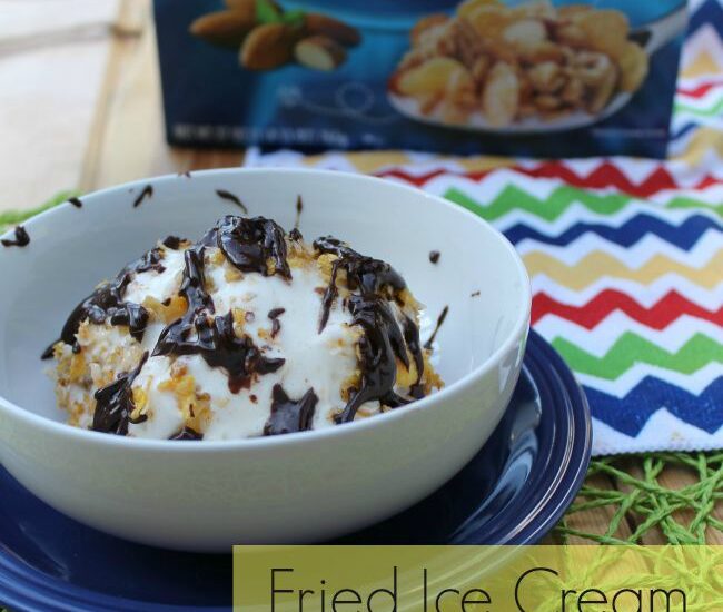Fried Ice Cream with Honey Bunches of Oats