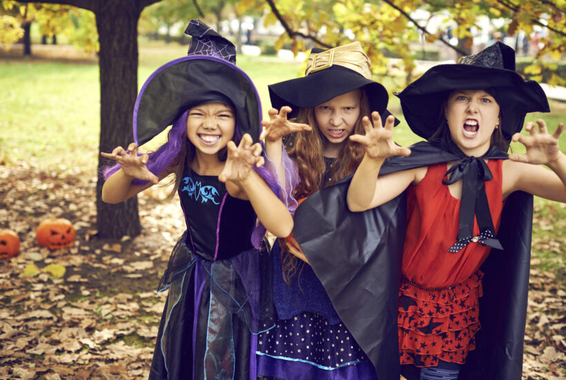 Three spooky little witch scaring you