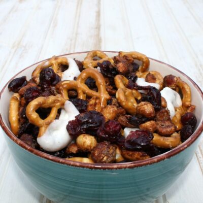The Best Candied Nut & Cranberry Snack Mix.