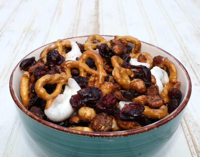The Best Candied Nut & Cranberry Snack Mix.