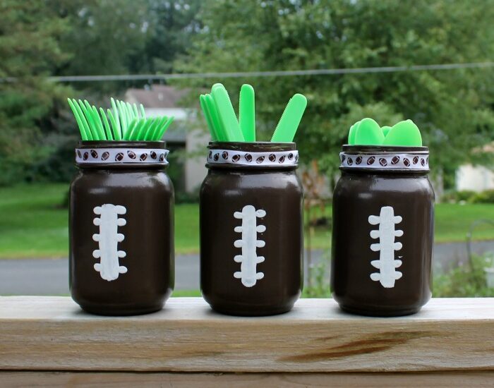 DIY Football Mason Jars