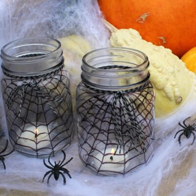 spider web mason jars