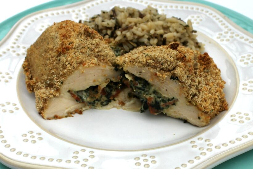 Spinach Bacon & Cheese Parmesan Crusted Chicken Breasts recipe