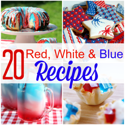 These 20 Red White & Blue Patriotic Recipes are perfect for your Memorial Day, 4th of July or Labor Day weekend parties and festivities!