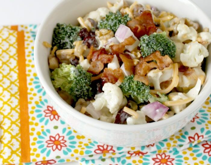 Easy Prep Ahead Broccoli Cauliflower Salad