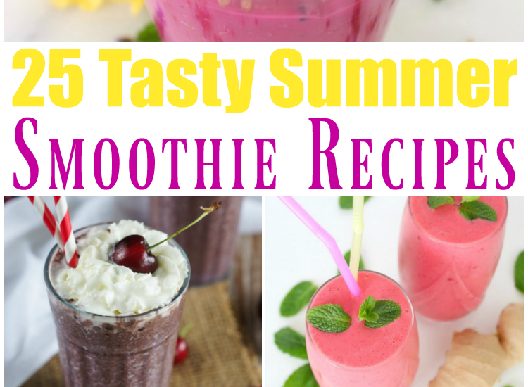 Smoothies are such a refreshing treat and perfect for the hot summer weather. This list of 25 tasty summer smoothie recipes is sure to delight!
