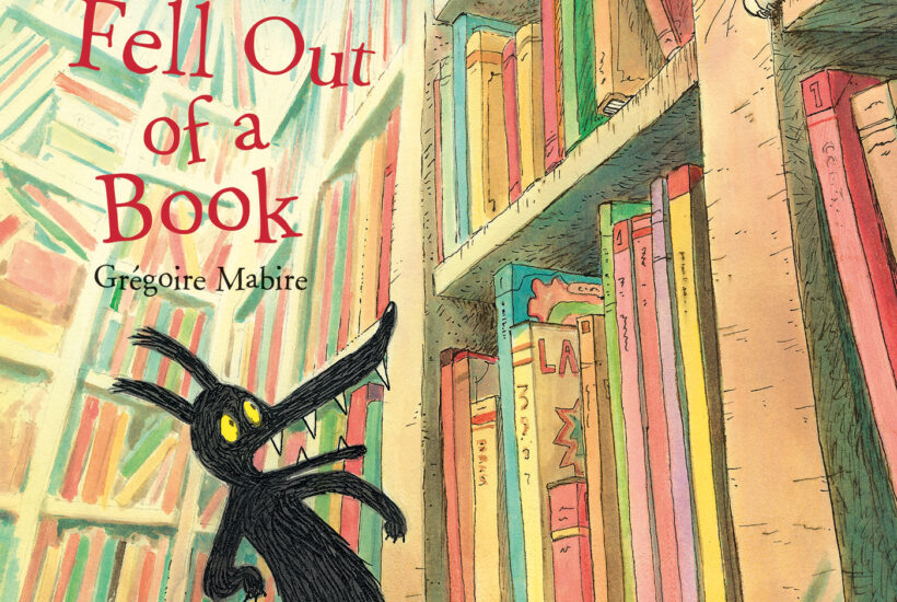Illustrations by Gregoire Mabire from The Wolf Who Fell Out of a Book by Thierry Robberecht, reprinted by permission of Gibbs Smith