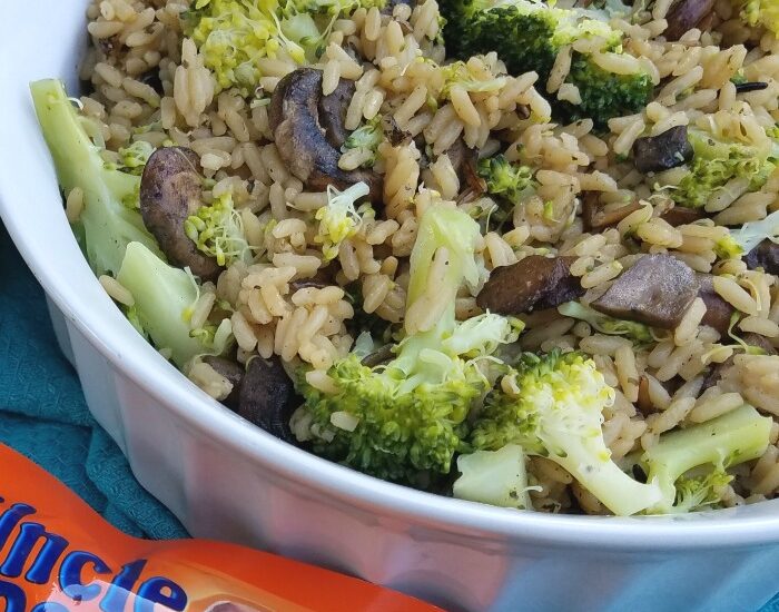 Broccoli and Portobello Mushroom Wild Rice Casserole