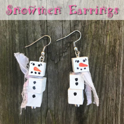 DIY Melted Snowmen Earrings
