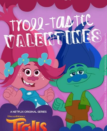 Printable Trolls Valentines Cards