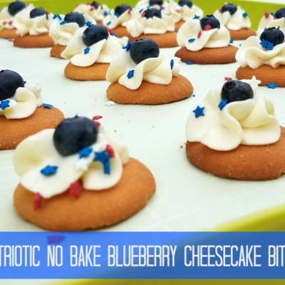 Patriotic No Bake Blueberry Cheesecake Bites