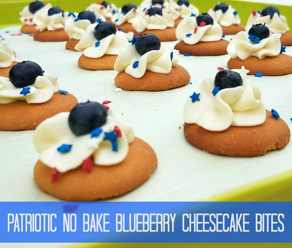 Patriotic No Bake Blueberry Cheesecake Bites