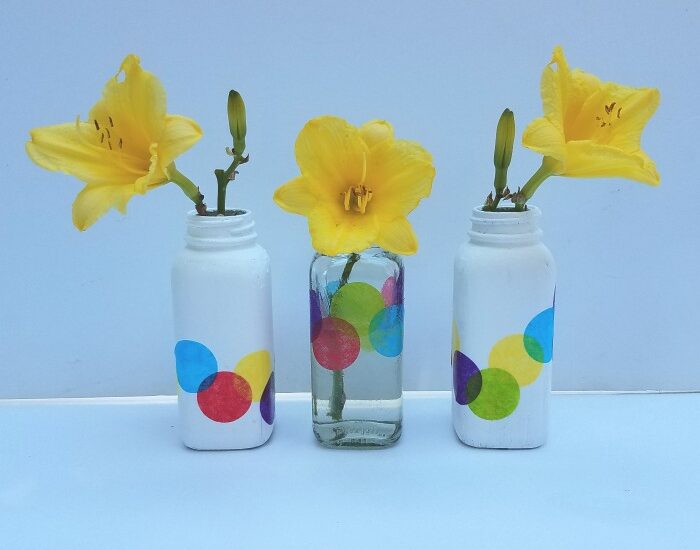 DIY Decoupage Flower Vases