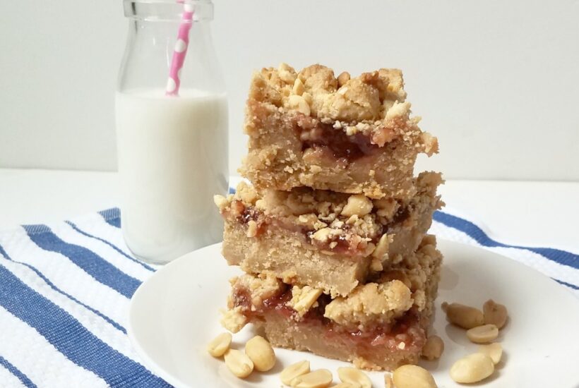 Peanut Butter & Strawberry Jelly Cookie Bars