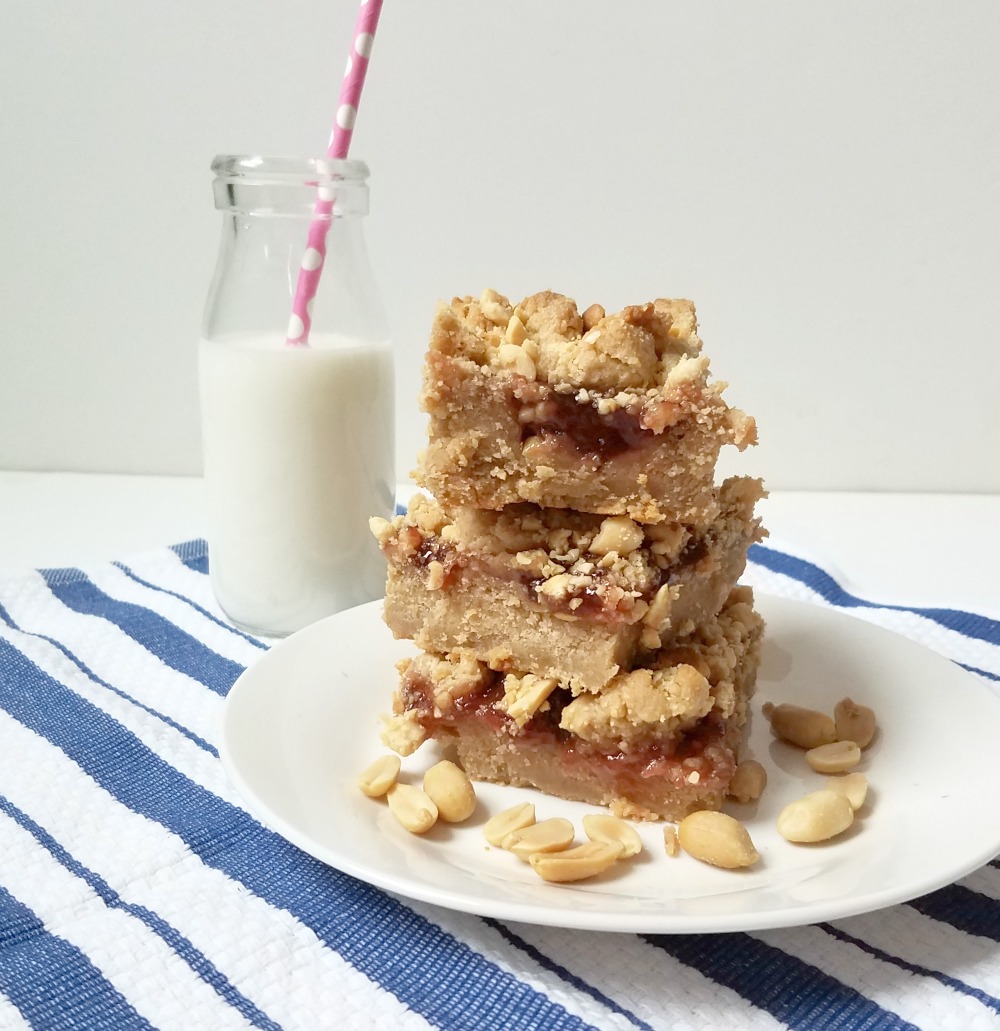 Peanut Butter & Strawberry Jelly Cookie Bars