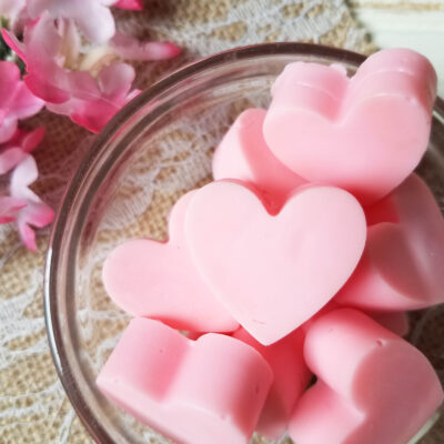 Homemade Strawberry Scented Mini Heart Soaps
