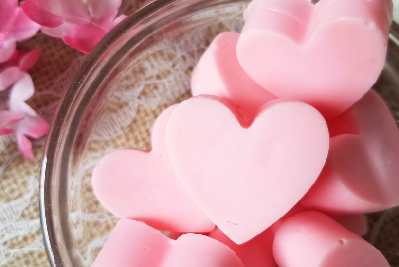 Homemade Strawberry Scented Mini Heart Soaps