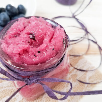 Natural Sugar Scrub with Fresh Blueberries