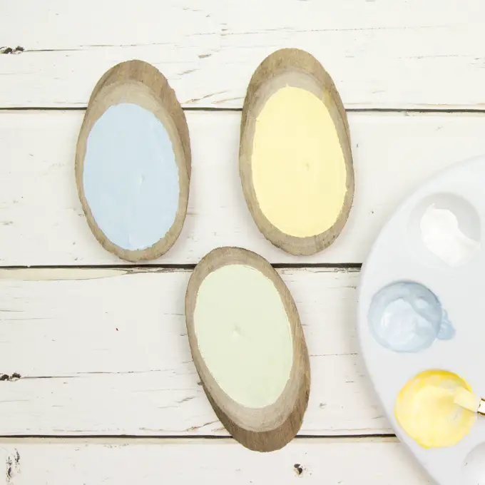 Easter DIY Painted Egg Wood Slices
