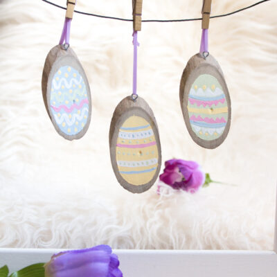 Easter DIY Painted Egg Wood Slices