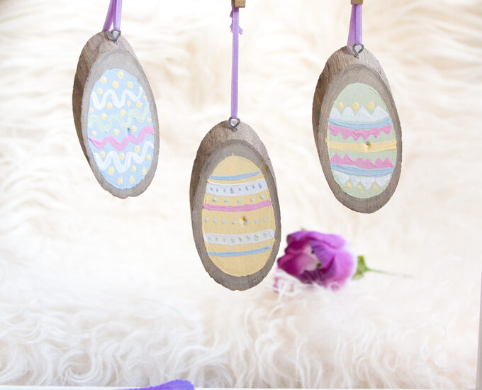 Easter DIY Painted Egg Wood Slices