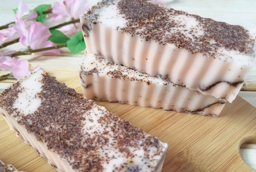 Homemade Apricot Seed Soap with Peach Mango Fragrance