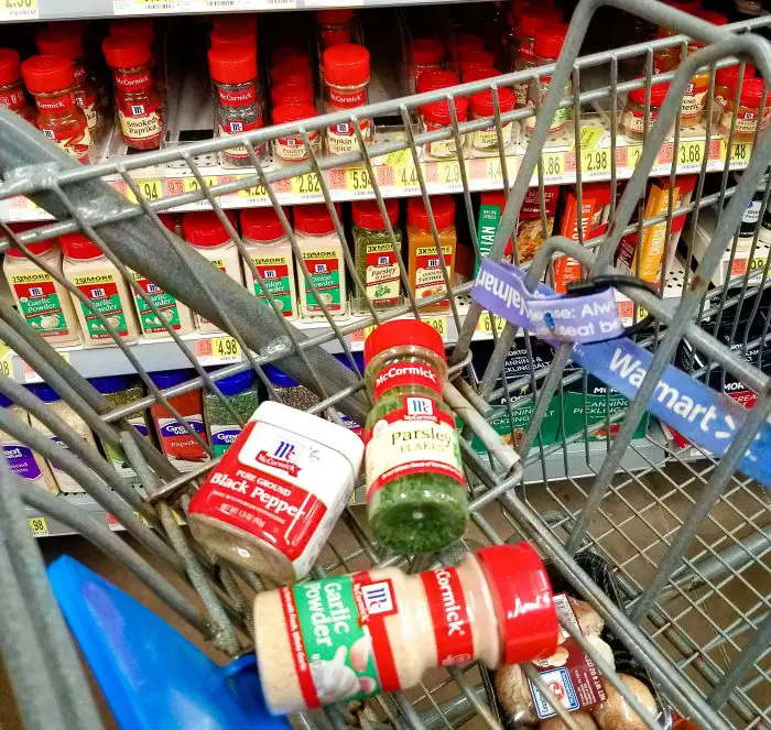 buying McCormick spices at Walmart