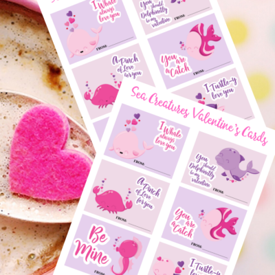 FREE Printable Sea Creatures Valentines