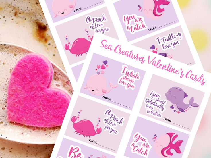 FREE Printable Sea Creatures Valentines