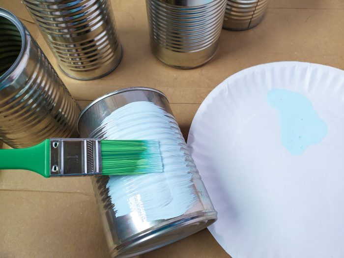 painting tin cans