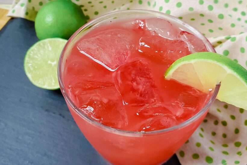 Raspberry Margarita on the Rocks