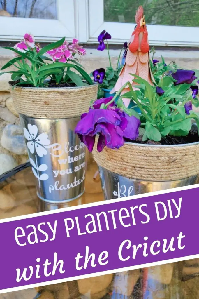 These adorable Cricut DIY flower pots are the perfect way to spruce up your front porch or indoor dÃ©cor.