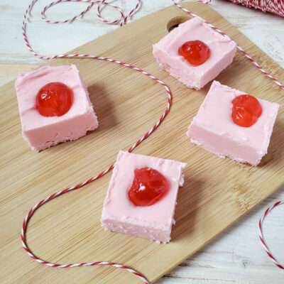 White Chocolate Cherry Fudge