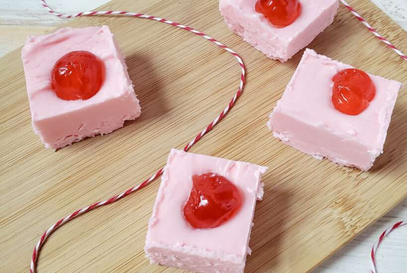 White Chocolate Cherry Fudge