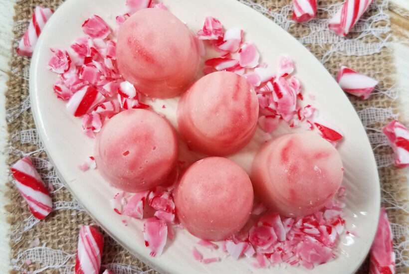 candy cane sugar scrub cubes