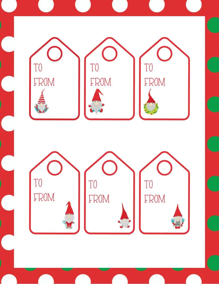 Free Printable Gnome Gift Tags Outnumbered 3 to 1
