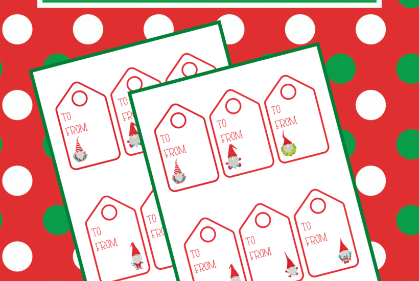 free printable gnome gift tags