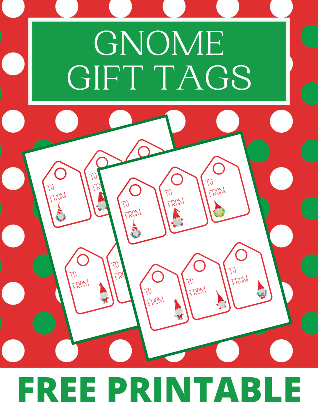 Free Printable Gnome Gift Tags - Outnumbered 3 to 1